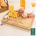 Personalized Engraved Name Heart House Map FSC Bamboo Charcuterie Cutting Board with Juice Groove Wedding Housewarming Gift for Couple Family