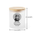 Personalisiertes Foto LED-Gedenklicht für Hunde Katzen mit Foto Text Holzdeckel und Mattglas Haustier Verlust Trost Geschenk für Tierbesitzer