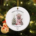 Gepersonaliseerd Kerstboom Ornament met Naam Jaar en Adres Decoratie Cadeau voor Familie Kinderen