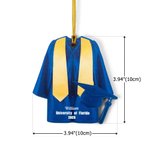Personalized Wooden Graduation Uniform Ornament with Ribbon Name School and Year Graduation Gift for Graduate