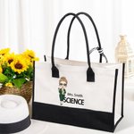 Bolsa de tela grande personalizada con nombre y tema Día del profesor Regalo de vuelta al cole para el profesor