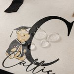 Personalized Classic Winnie the Pooh Large Canvas Tote Bag with Name and Initial Birthday Graduation Gift for Graduates