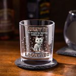 Personalizzato Carino 3D Cartoon 1-3 Cani Gatti 10 oz Whiskey Vetro Sottobicchiere in ardesia con nome Regalo di compleanno per gli amanti degli animali bevitori