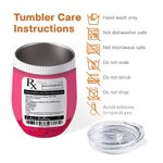 Henkilökohtainen vaaleanpunainen krapula Recovery Kit 12oz Wine Tumbler RX Pill Design Syntymäpäivä Bachelorette Party Favor tyttö nainen