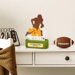 Personalized Football Player Silhouette Commemorative Plaque with Name and Number Home Decoration Graduation Gift for Football Player Lover