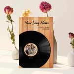 Gepersonaliseerde Vinyl Platenplaat Frameloos Schilderij met Naam en Foto Verjaardag Moederdag Vaderdag Cadeau voor Familie Koppel