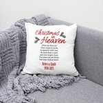 Personalized Christmas in Heaven Throw Pillow Cover with Name and Year Sympathy Christmas Gifts for Family Friends