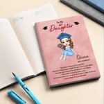Personalisierte Cartoon Graduation Charakter A5 A6 Notebook mit Namen und Text Graduation Geburtstag Geschenk für Frauen Absolventen