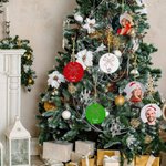 Ornement personnalisé en céramique avec nom et photo 2025 Décoration de l'arbre de Noël Cadeau de Noël pour la famille et les amis