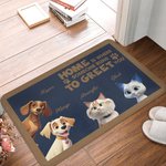 Tapis de porte antidérapant personnalisé en 3D avec les noms des animaux domestiques Cadeau de pendaison de crémaillère pour la famille et les amoureux des animaux domestiques