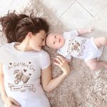 T-shirt Onesie de Bébé 100% Coton Personnalisé avec Nom Ensemble Assorti Cadeau de Fête des Mères pour Nouveau-né et Nouvelle Maman