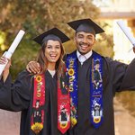 Personlig fotokollage flerfärgad blomma Graduation Stole med text Klass av 2025 Graduation Gift för Graduates