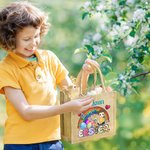 Personalisierte Osterei Regenbogen Cartoon Charakter wiederverwendbare Jute Tasche mit Namen Tote Bag Ostern Party Geschenk für Kinder