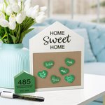 Tableau en Feutre et Bois Personnalisé avec Nom Décoration avec 8 Coeurs et 2 Stylos de Couleur Cadeau de Déménagement de Mariage pour Famille