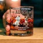 Personalizzato Carino 3D Cartoon 1-3 Cani Gatti 10 oz Whiskey Vetro Sottobicchiere in ardesia con nome Regalo di compleanno per gli amanti degli animali bevitori