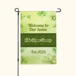 Personalised St. Patrick's Day Irish Clover Four Leaf Garden Flag with Text St. Patrick's Day Gift for Family