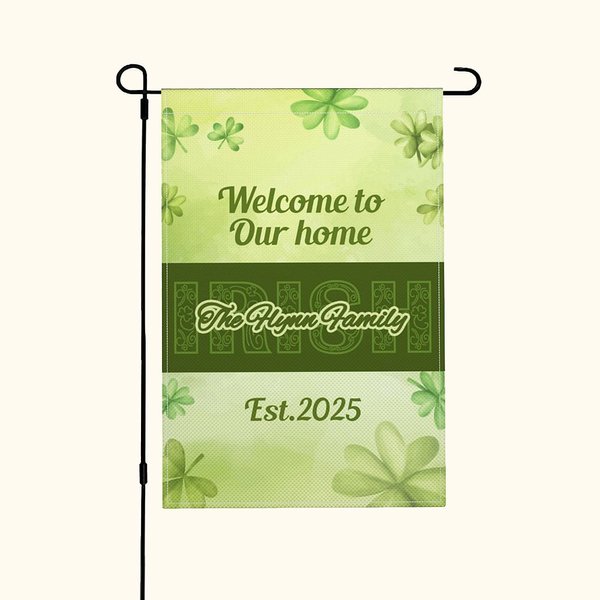 St. Patrick's Day Irish Clover Garden Flag - Family Gift