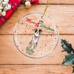 Ornamento natalizio personalizzato per cani in stile Merry Woofmas disegnato a mano con nome e cordino Regalo di Natale per gli amanti degli animali domestici