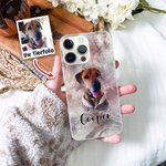 Personalisierte Aquarell Hund Katze TPU iPhone Handyhülle mit Namen Haustierporträt Verlust Erinnerung Geburtstag Geschenk für Haustier Liebhaber