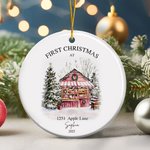 Gepersonaliseerd Kerstboom Ornament met Naam Jaar en Adres Decoratie Cadeau voor Familie Kinderen