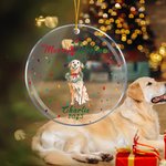 Ornamento natalizio personalizzato per cani in stile Merry Woofmas disegnato a mano con nome e cordino Regalo di Natale per gli amanti degli animali domestici