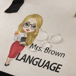 Bolsa de tela grande personalizada con nombre y tema Día del profesor Regalo de vuelta al cole para el profesor