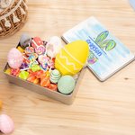 Personalized Colorful Easter Bunny Metal Biscuit Tin Storage Box with Name Easter Party Favor Gift for Kids