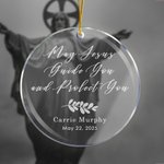 Adorno acrílico personalizado May Jesus Guide You And Protect You con nombre Fecha de bautizo Regalo de primera comunión para cristiano