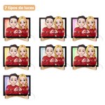 Marco de madera con soporte y personaje de dibujo animado con gesto de corazón personalizado regalo de San Valentín o aniversario para pareja