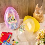 Huevo de Pascua Jumbo Rellenable Personalizado con Orejas de Conejito Excavadora con Nombre Multicolor Fiesta de Búsqueda del Huevo de Pascua Regalo para Niños