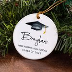 Personalized Graduation Cap Ornament with Name Tree Decor Class of 2025 Christmas Graduation Gift for Graduate