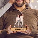 Plaque Acrylique Transparente Personnalisée avec Photo et Textes Décoration de Bureau Cadeau Anniversaire pour Amis Famille