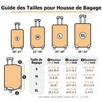 Housse de Protection de Valise avec Fermeture Éclair Enveloppe de Bagage Personnalisée avec Personnage Cadeau pour Amateur de Voyage