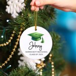 Personalized Graduation Cap Ornament with Name Tree Decor Class of 2025 Christmas Graduation Gift for Graduate