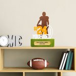 Personalized Football Player Silhouette Commemorative Plaque with Name and Number Home Decoration Graduation Gift for Football Player Lover