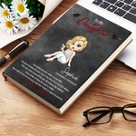 Personalisierte Cartoon Graduation Charakter A5 A6 Notebook mit Namen und Text Graduation Geburtstag Geschenk für Frauen Absolventen