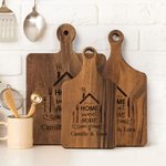 Gepersonaliseerde Sweet Home Houten Bamboe Omkeerbare Kaas Charcuterie Snijplank met Grip en Naam Housewarming Huwelijksgeschenk voor Familie Koppel