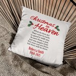 Personalized Christmas in Heaven Throw Pillow Cover with Name and Year Sympathy Christmas Gifts for Family Friends