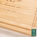 Personalized Family Home FSC Bamboo Engraved Name and Text Charcuterie Cutting Board with Juice Groove Housewarming Anniversary Gift for Family
