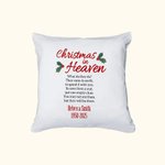 Personalized Christmas in Heaven Throw Pillow Cover with Name and Year Sympathy Christmas Gifts for Family Friends