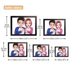 Marco de madera con soporte y personaje de dibujo animado con gesto de corazón personalizado regalo de San Valentín o aniversario para pareja