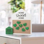 Tableau en Feutre et Bois Personnalisé avec Nom Décoration avec 8 Coeurs et 2 Stylos de Couleur Cadeau de Déménagement de Mariage pour Famille