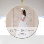 Henkilökohtainen ensimmäinen ehtoollisella Keraaminen valokuva Koriste nimi & päivämäärä Uskonnollinen Kaste lahja tai kristillinen