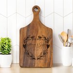 Planche à découper en bois gravée avec poignée et nom Mariage Décoration de la maison Cadeau de Noël pour la famille