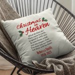 Personalized Christmas in Heaven Throw Pillow Cover with Name and Year Sympathy Christmas Gifts for Family Friends