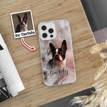 Personalisierte Aquarell Hund Katze TPU iPhone Handyhülle mit Namen Haustierporträt Verlust Erinnerung Geburtstag Geschenk für Haustier Liebhaber