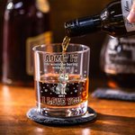 Personalizzato Carino 3D Cartoon 1-3 Cani Gatti 10 oz Whiskey Vetro Sottobicchiere in ardesia con nome Regalo di compleanno per gli amanti degli animali bevitori