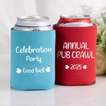 Personalisierter Mehrfarbige Bierdose Kühler mit Glücklichem Kleeblatt und Text 12er Set Getränk Zubehör St. Patrick's Day Party Geschenk