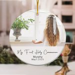 Henkilökohtainen ensimmäinen ehtoollisella Keraaminen valokuva Koriste nimi & päivämäärä Uskonnollinen Kaste lahja tai kristillinen