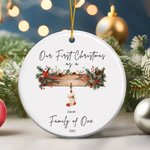 Personalised Our First Christmas Stocking Element Ornament with 1-6 Names Christmas Tree Decor Christmas Gift for Family Friend